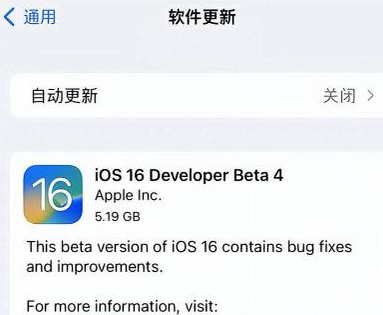 肥城苹果手机维修分享iOS16 Beta4 更新内容及升级建议 